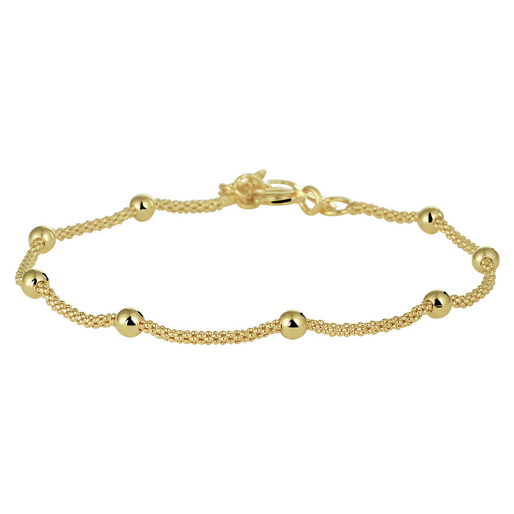 Verguld Zilveren Armband met Bolletjes – 3 mm