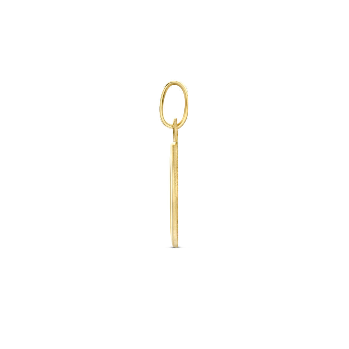 wisiorek owalny anioł poli/mat 19 mm 14K żółte złoto