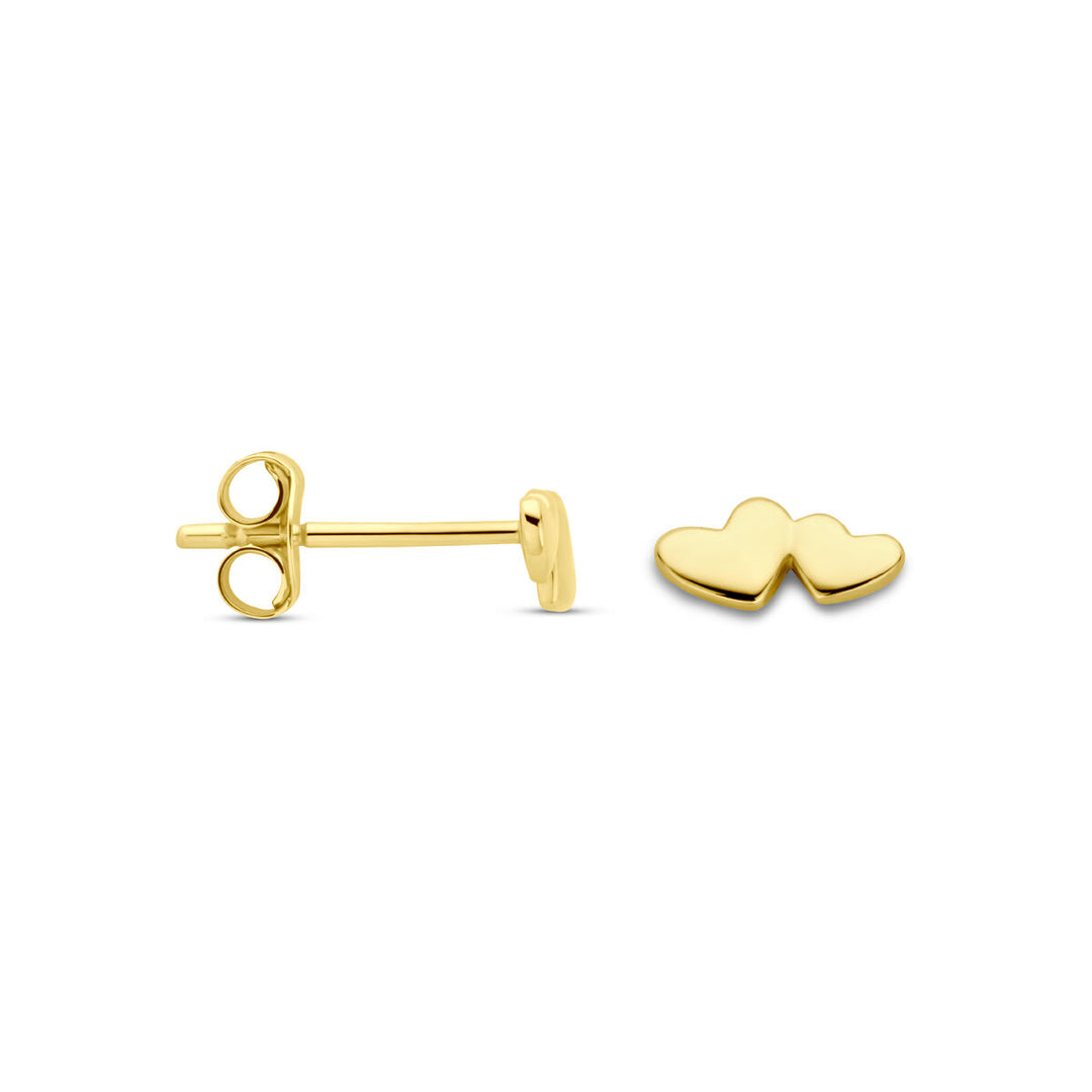 oorknoppen hartjes 3 mm 14K geelgoud
