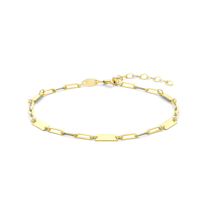 Geelgoudkleurige armband met plaatjes – 9k