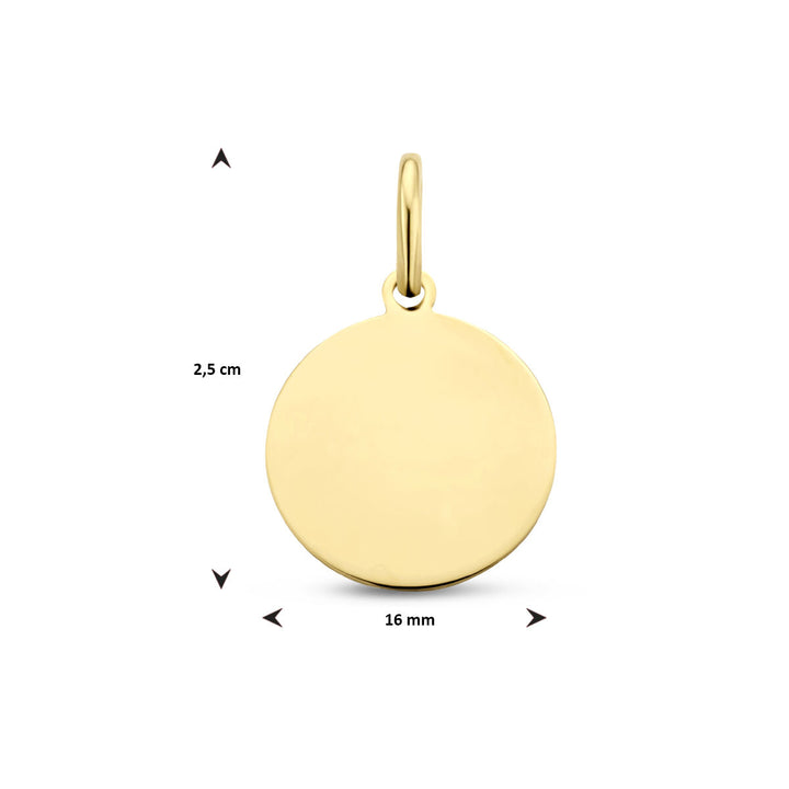 graveerhanger rond 3 micron zilver verguld (geel)
