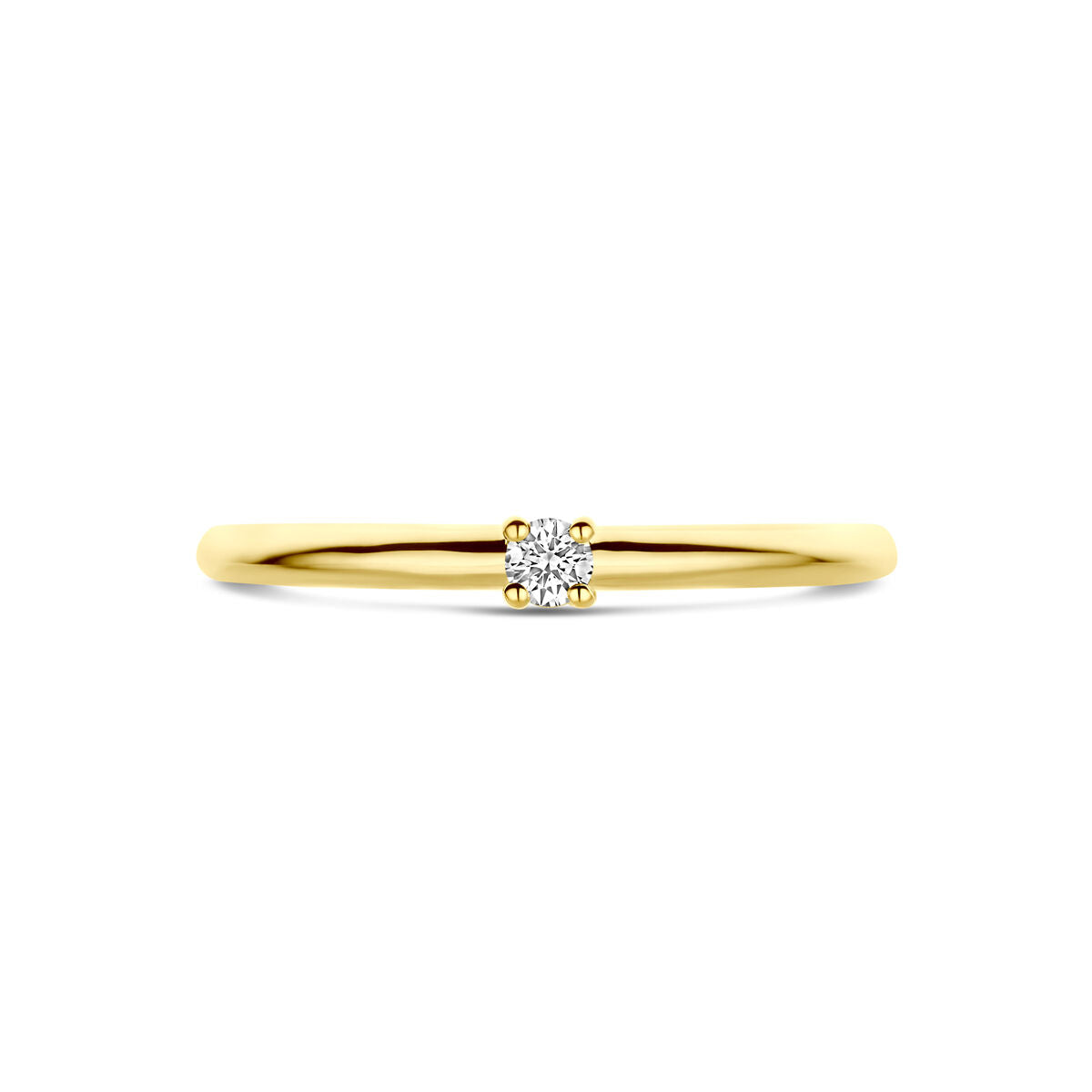 pierścionek diament 0.05ct h si 14K żółte złoto