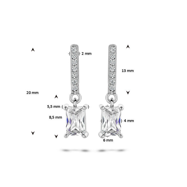 oorhangers zirkonia zilver gerhodineerd