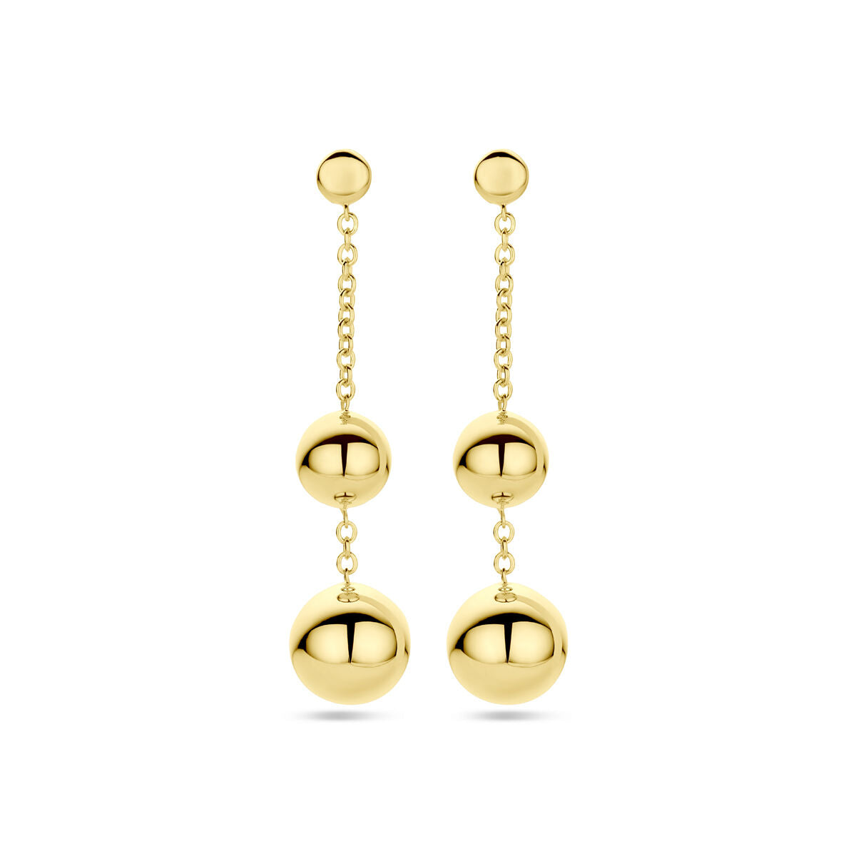 oorhangers bolletjes 45 mm 14K geelgoud
