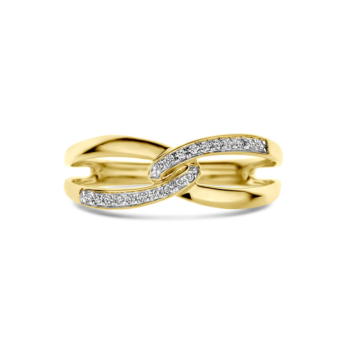 pierścionek diament 0.06ct h si 14K żółte złoto
