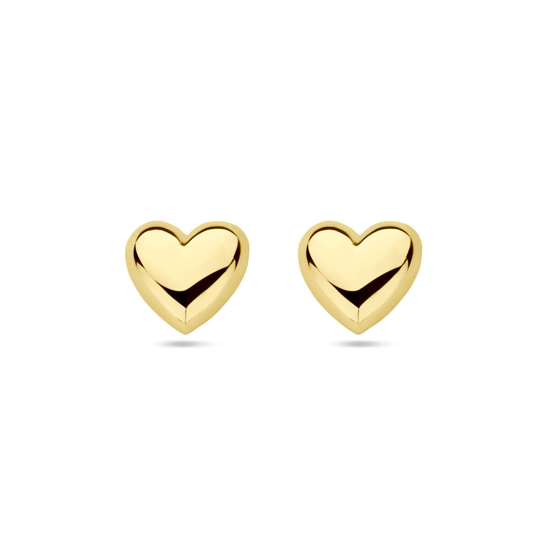 oorknoppen hart 14K geelgoud