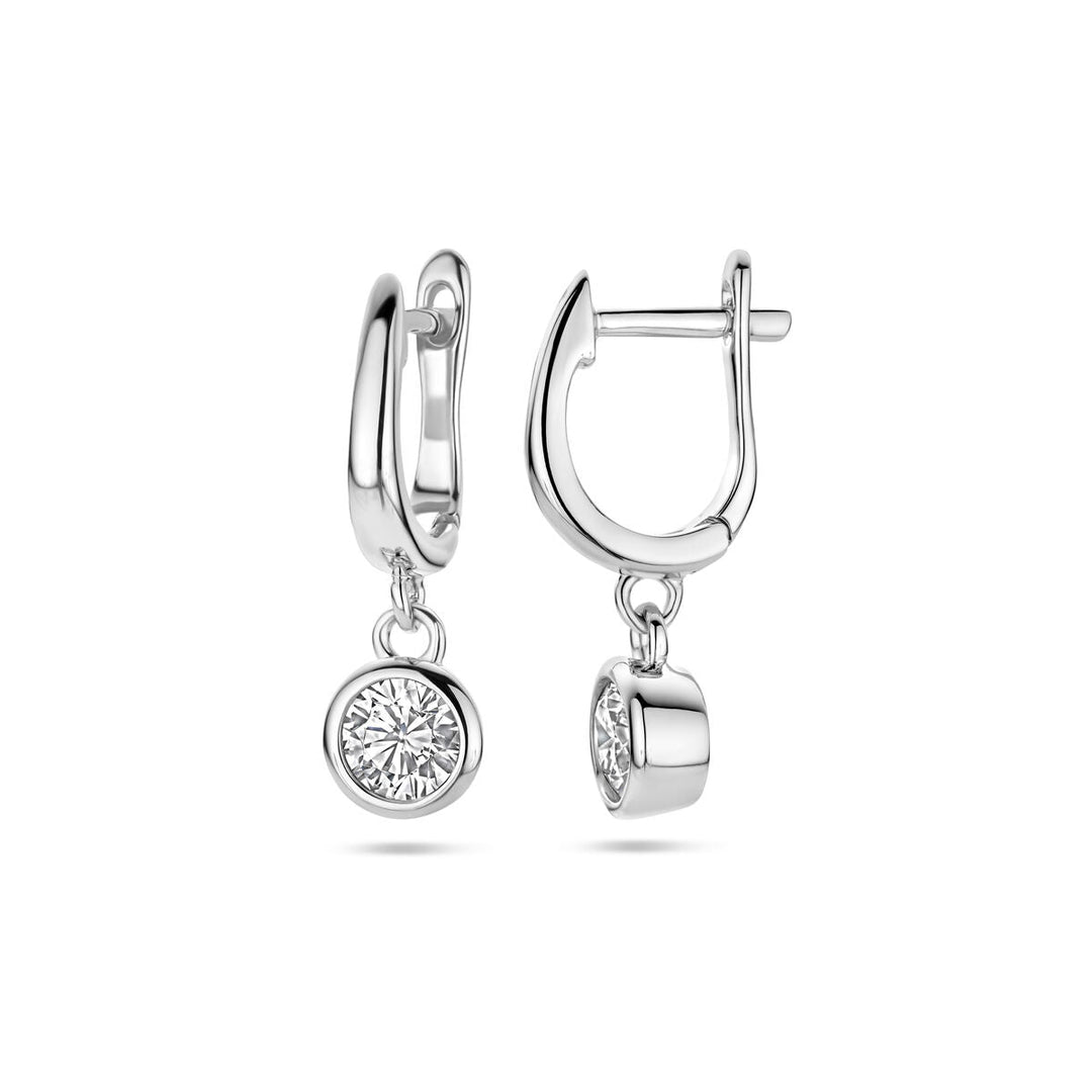 klapoorringen zirkonia zilver gerhodineerd