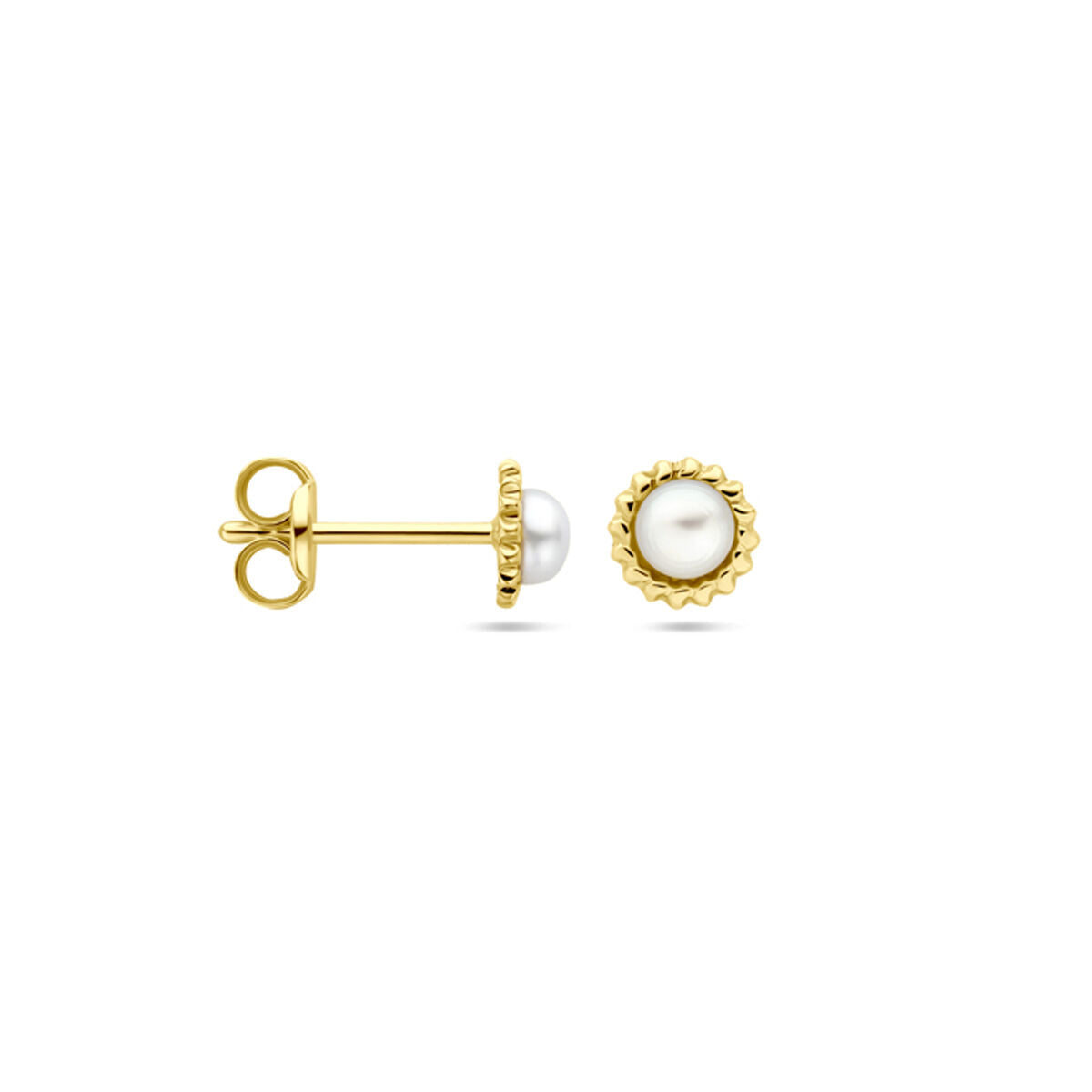 kolczyki wkrętki perła 5,0 mm 14K żółte złoto