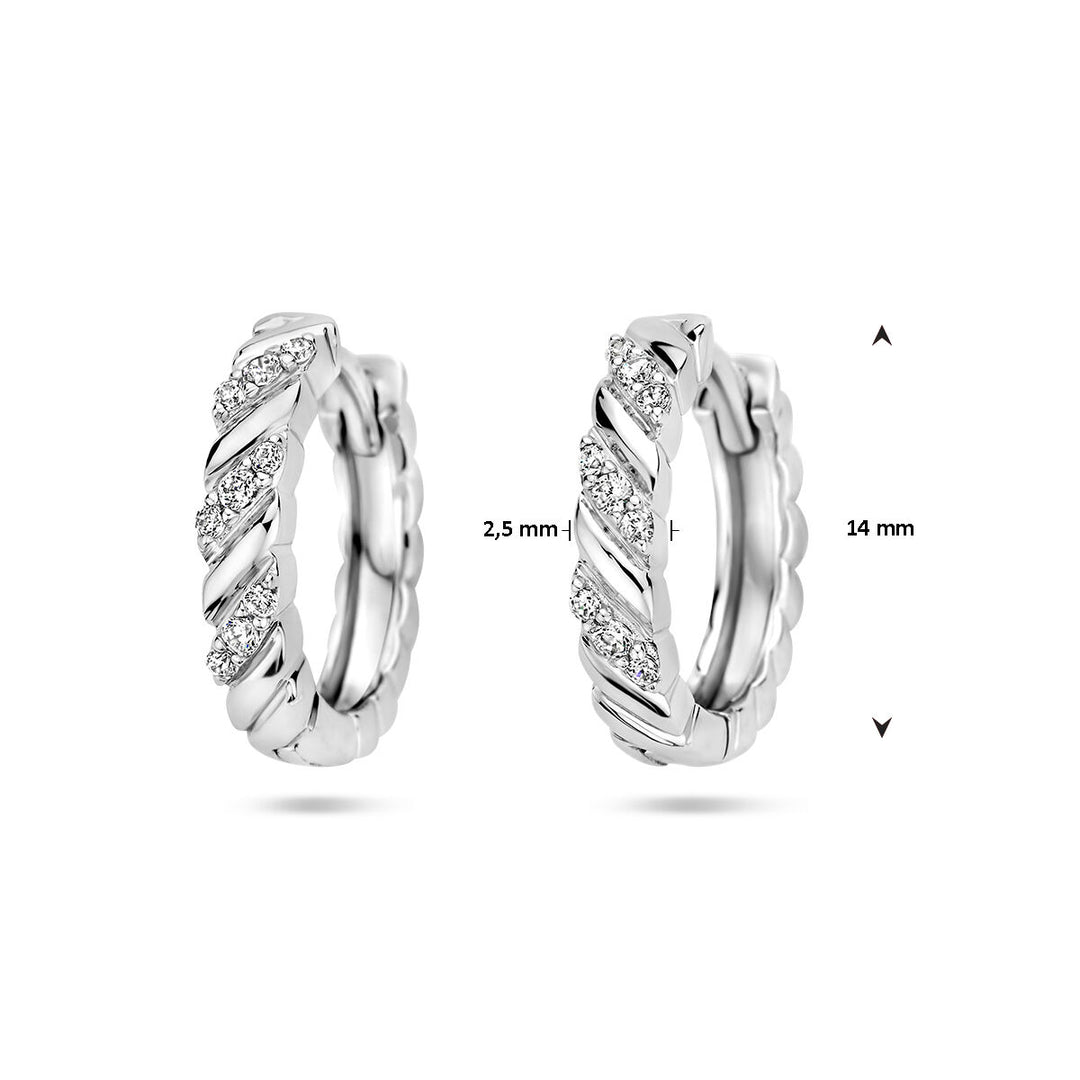 klapoorringen zirkonia zilver gerhodineerd