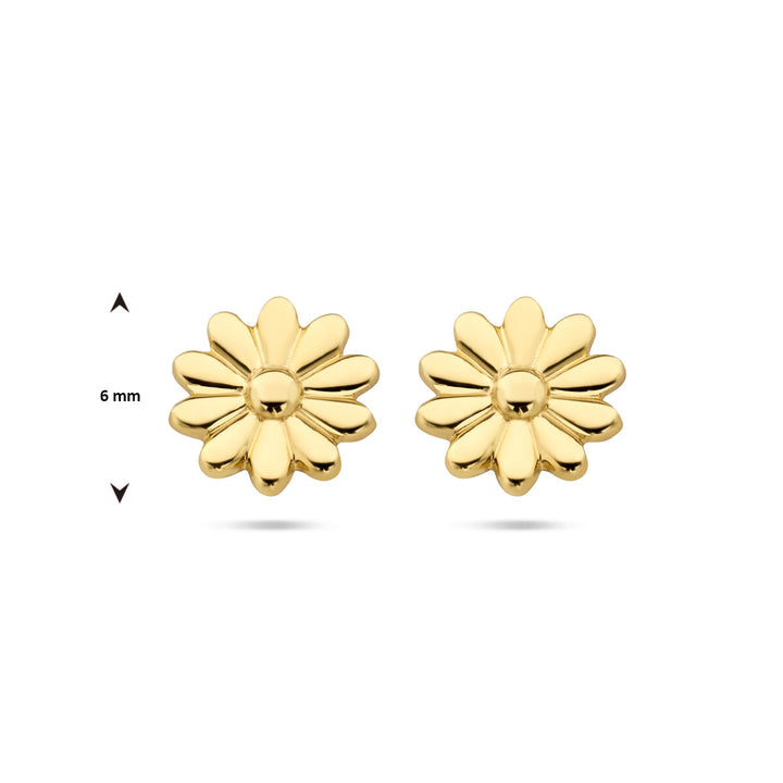 oorknoppen bloem 14K geelgoud