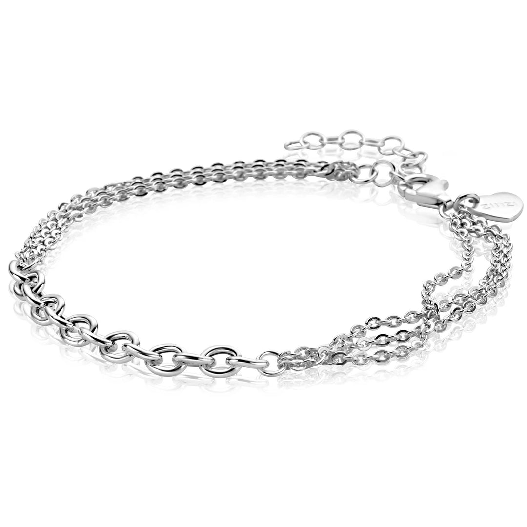 ZINZI zilveren multi schakelarmband met jasseron schakels. ZIA2781