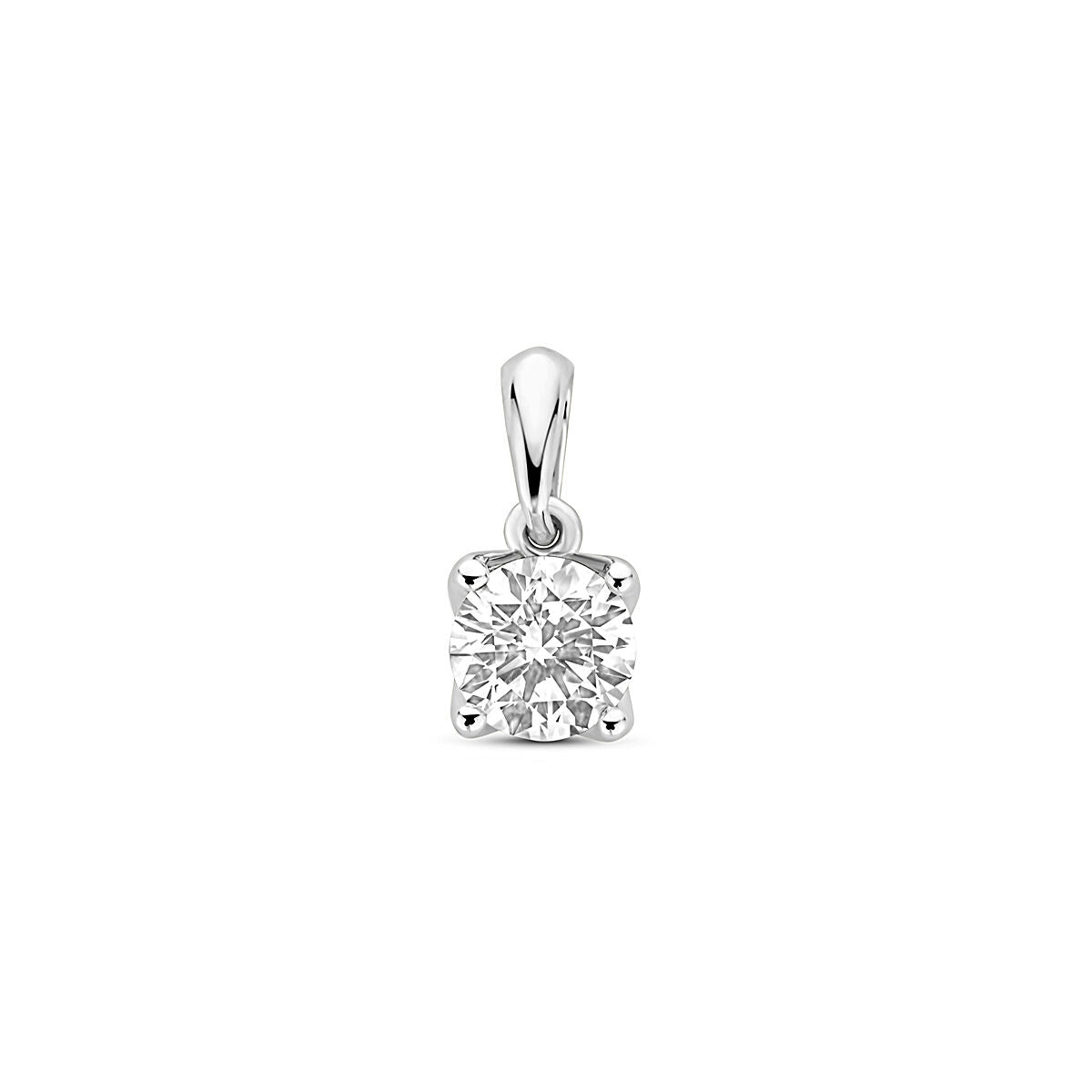 Hanger met lab grown diamant van 0,50 ct in een 14K witgouden zetting, 10 mm groot.