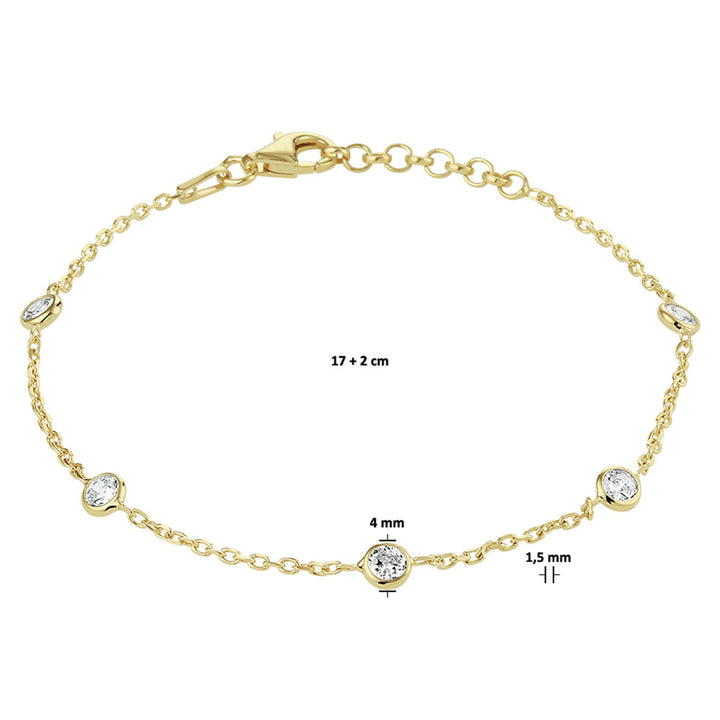 Vergulde Zilveren Armband met Zirkonia – 925 Zilver