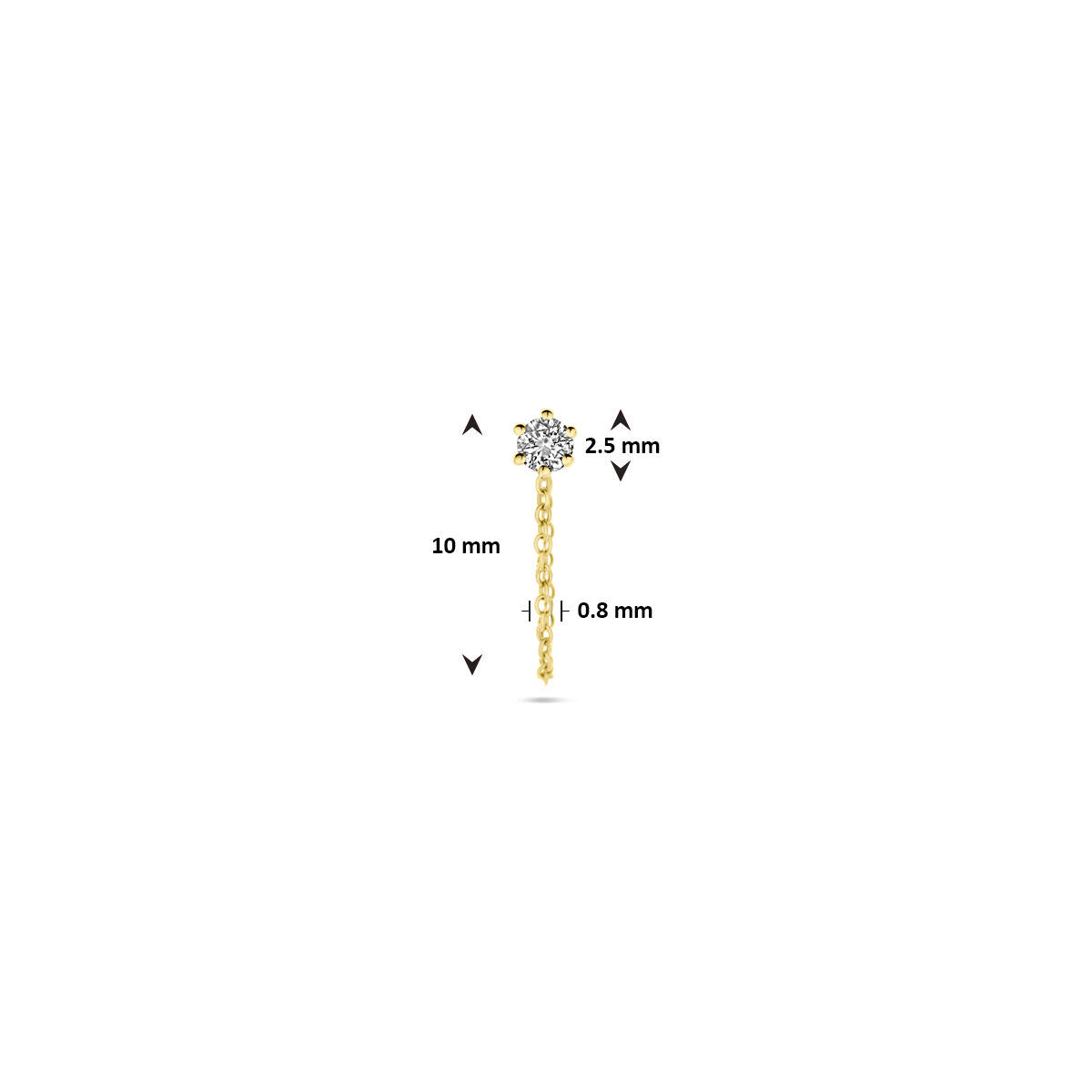 kolczyki wkrętki diament 0.05ct h si za sztukę 14K żółte złoto