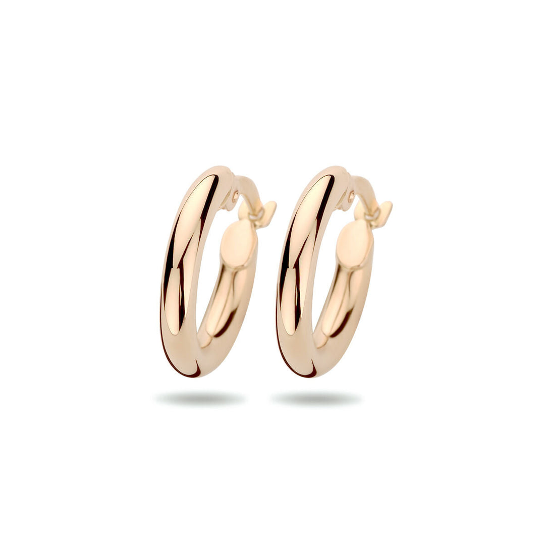 kolczyki koła 2,5 mm okrągła rura 14K różowe złoto