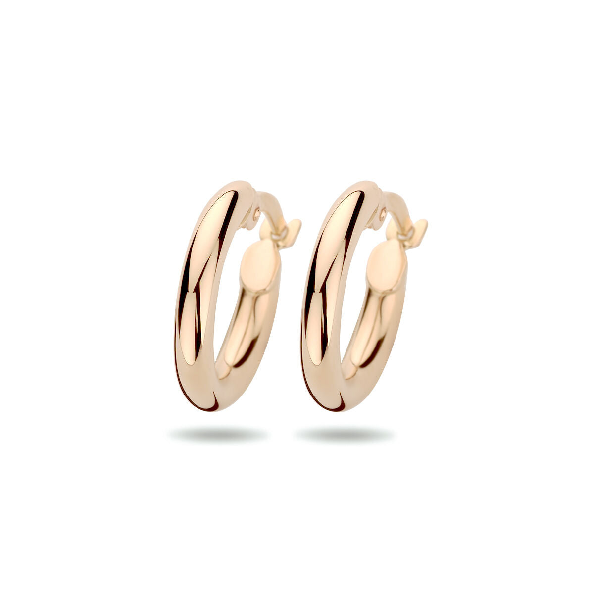 kolczyki koła 2,5 mm okrągła rura 14K różowe złoto
