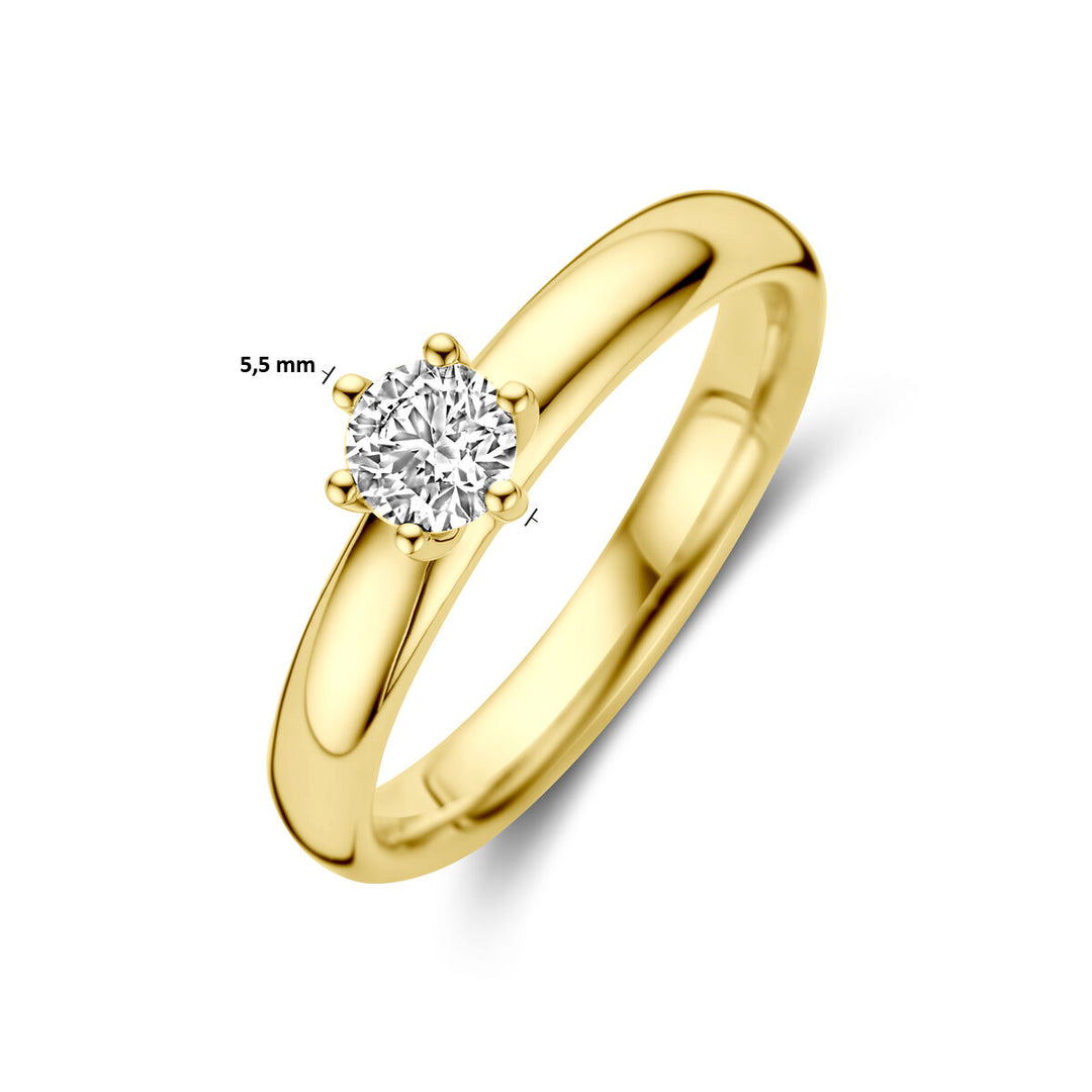 aanzoeksring diamant 0.33ct h si 14K geelgoud