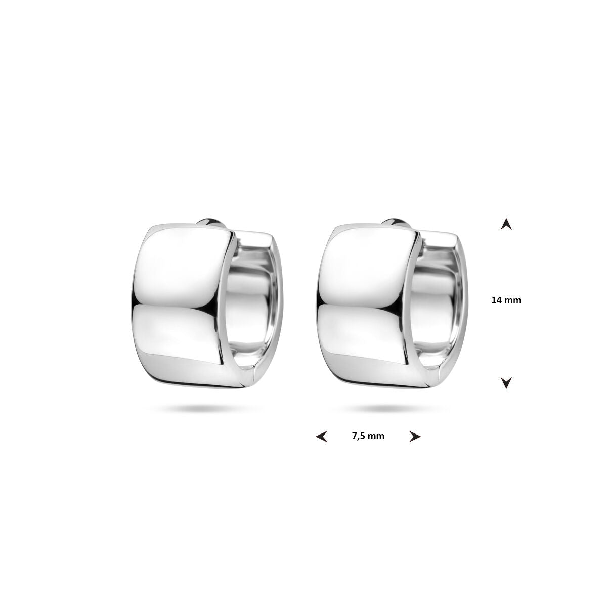 kolczyki koła 14 mm srebro rodowane