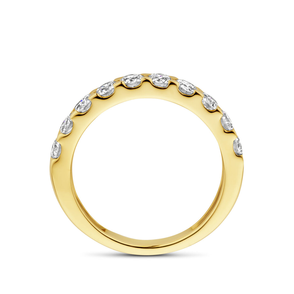pierścionek z lab-grown diamentem 1.00ct h si 14K żółte złoto