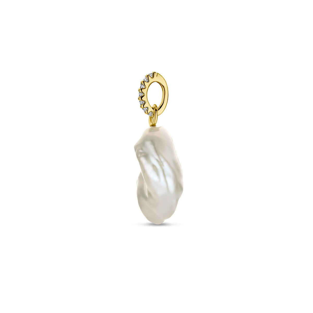wisiorek perła i diament 0.04ct h si 14K żółte złoto