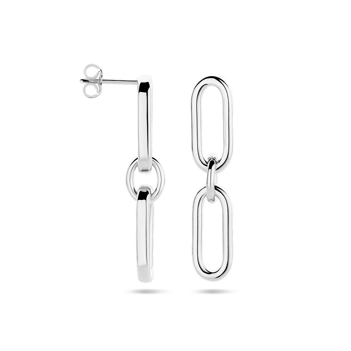 kolczyki paperclip okrągłe rurkowe srebro rodowane