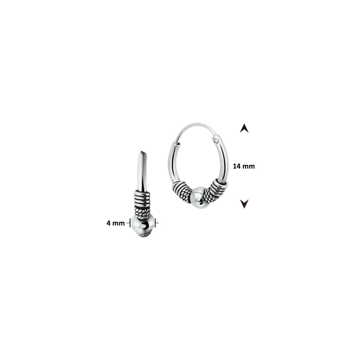 kolczyki koła 4,0 mm srebro oksydowane