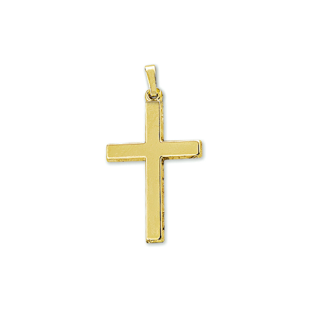 Hanger kruis van 14K geelgoud met een strakke, glanzende afwerking.