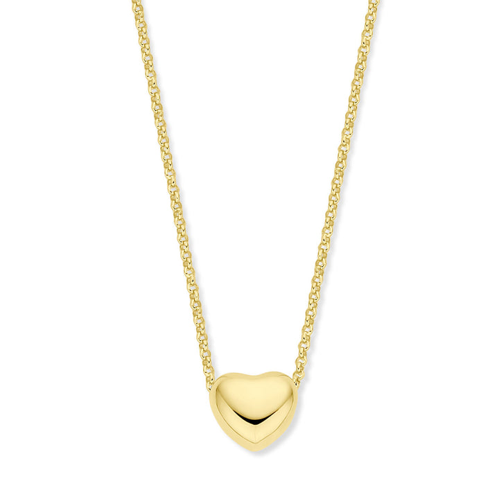 collier hart 1,5 mm 40 + 5 cm 3 micron zilver verguld (geel)