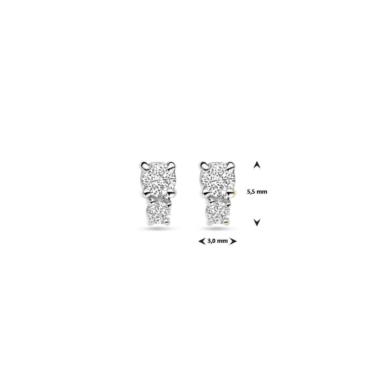 kolczyki wkrętki diament 0.26ct (2x 0.13ct) h si 5,5 mm 18K białe złoto