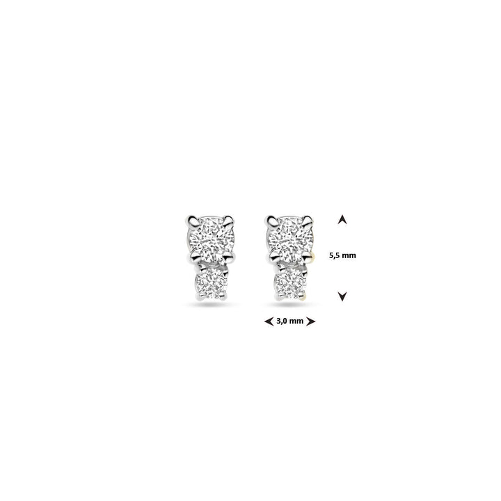 oorknoppen diamant 0.26ct (2x 0.13ct) h si 5,5 mm 18K witgoud