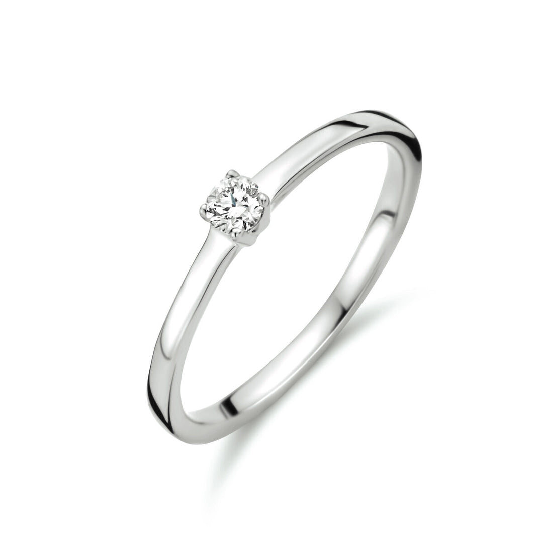 ring diamant 0.10ct h si 14K witgoud