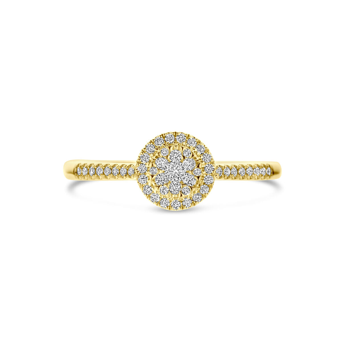 pierścionek diament 0.19ct h si 14K żółte złoto