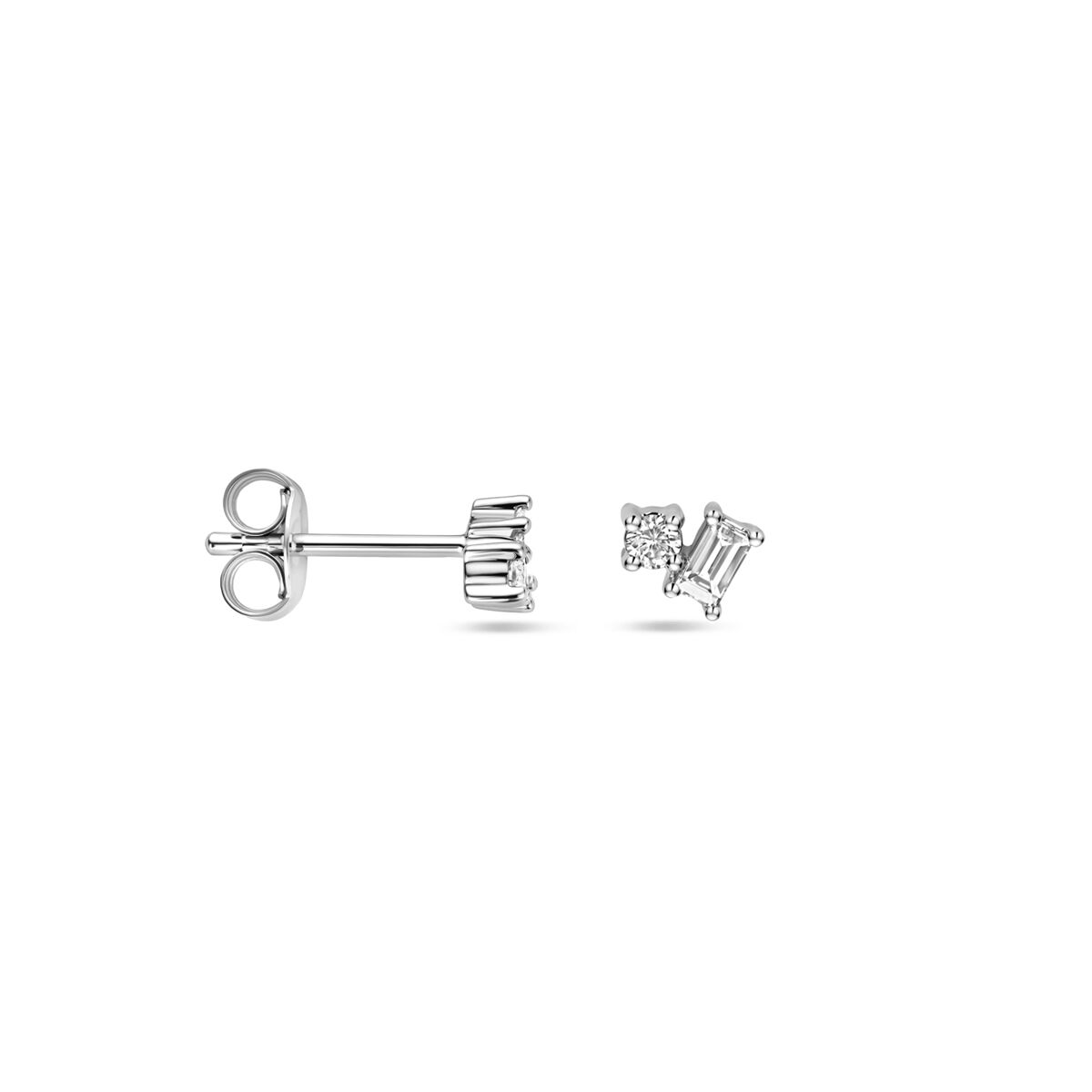 kolczyki wkrętki diament 0.2ct (2x 0.1ct) h si 4 mm 14K białe złoto