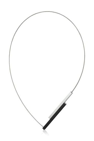 Collier Lange strips mat|zwart C149Z