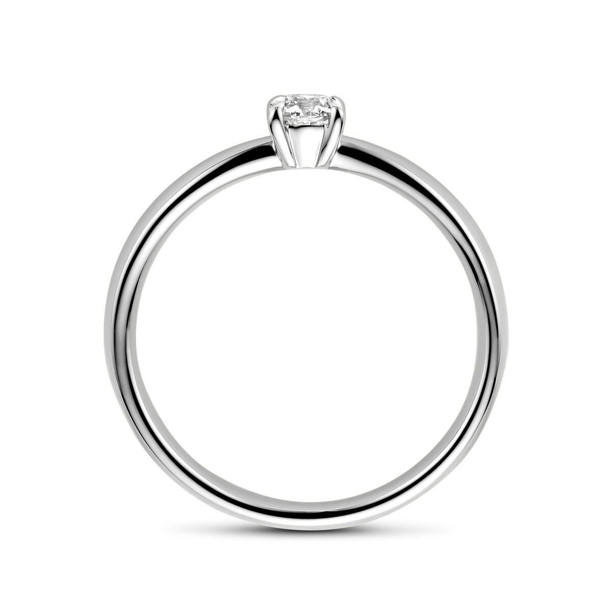 pierścionek diament 0.25ct h si 14K białe złoto