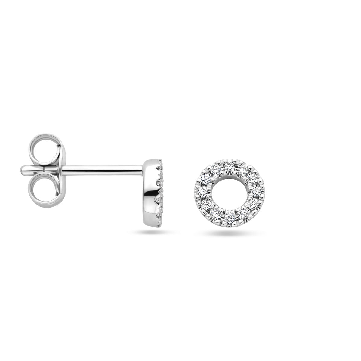 kolczyki wkrętki diament 0.07ct (2x 0.035ct) h si 5,5 mm 14K białe złoto
