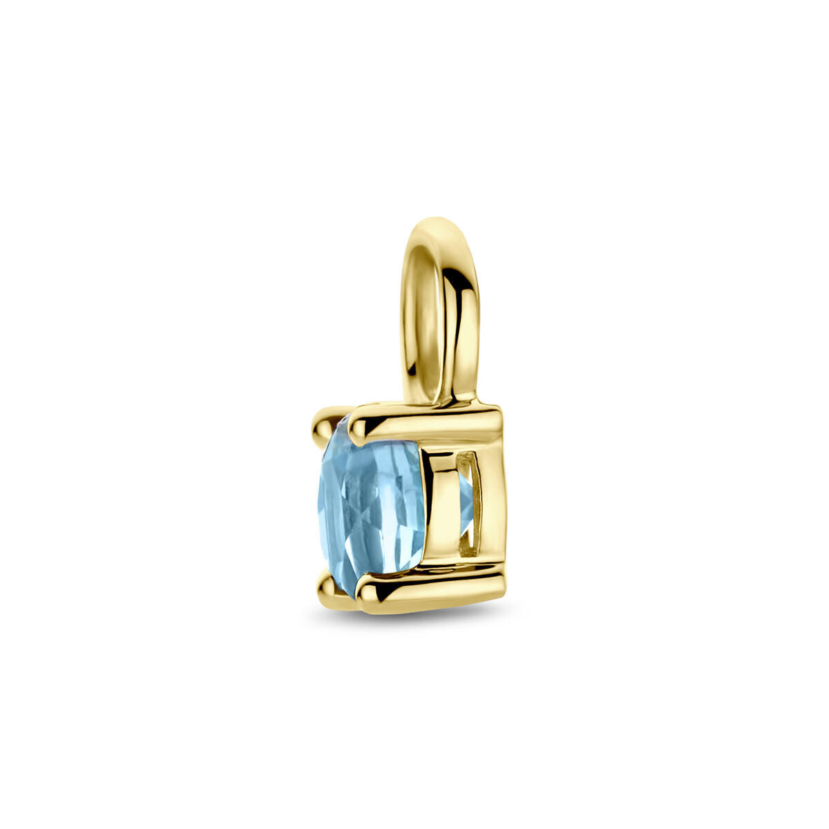 kolczyk wisiorek niebieski topaz sztuka 14K żółte złoto