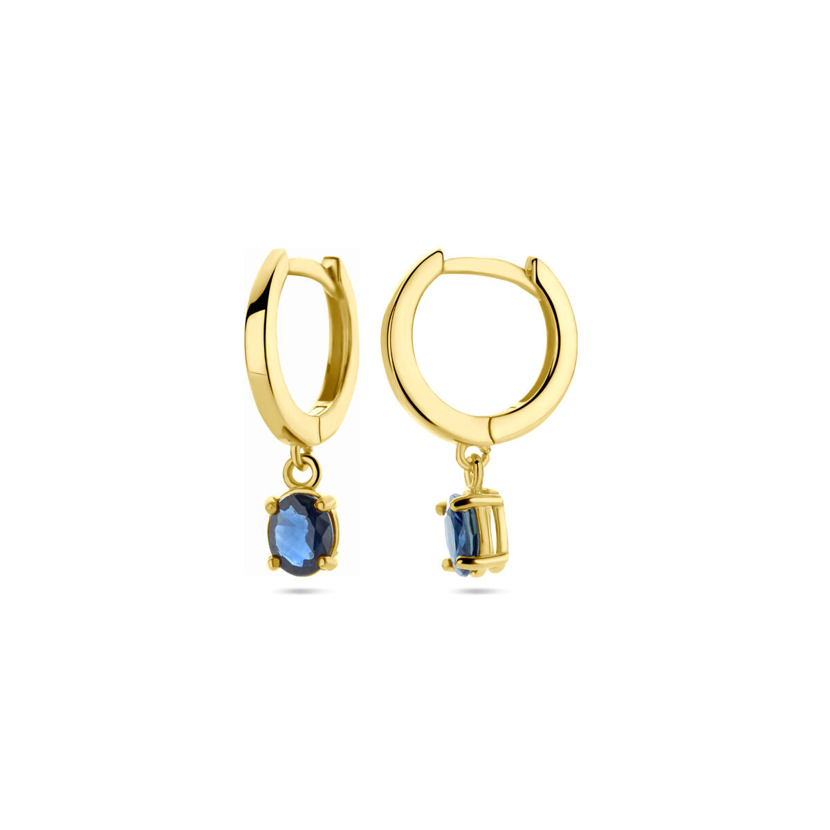 klapkolczyki szafirowe 19 mm 14K żółte złoto