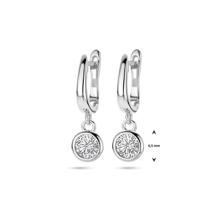 klapoorringen zirkonia zilver gerhodineerd