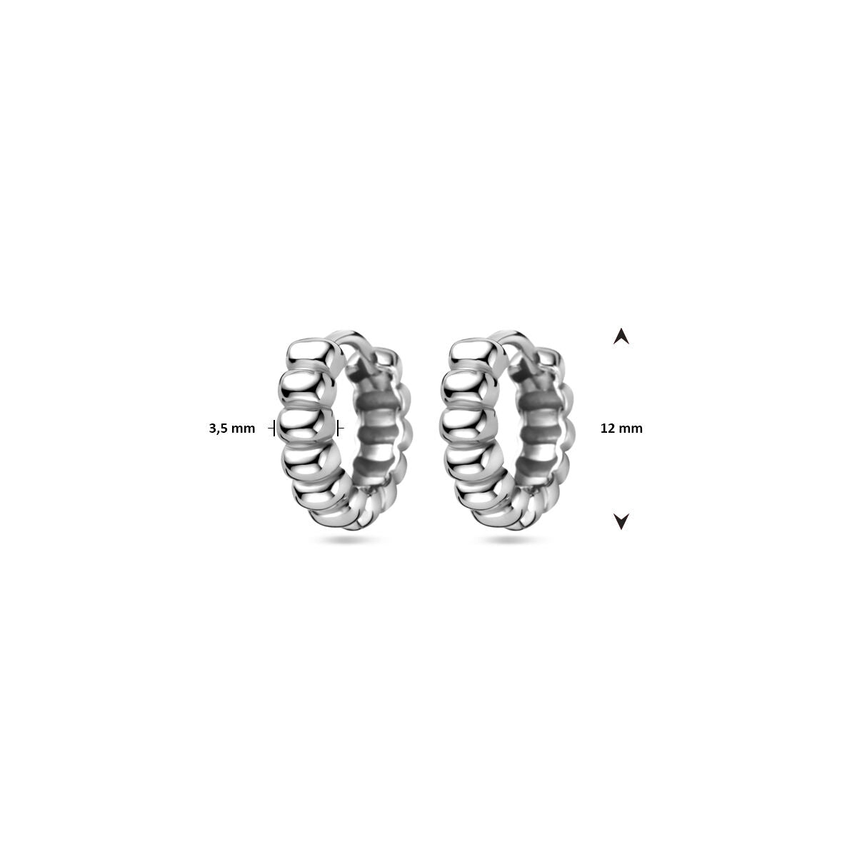 kolczyki koła 12 mm srebro rodowane