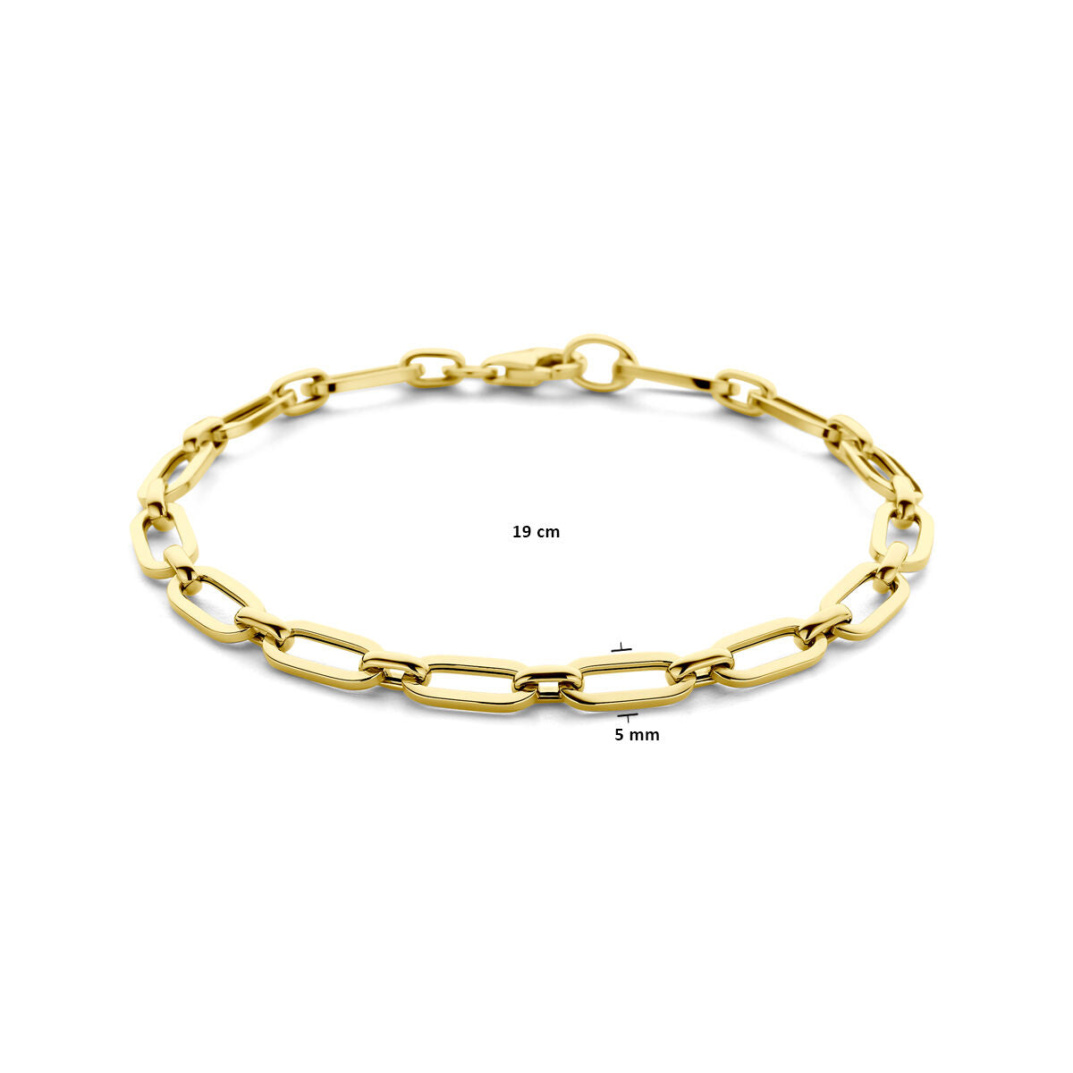 bransoletka paperclip 5,0 mm 19 cm 14K żółte złoto