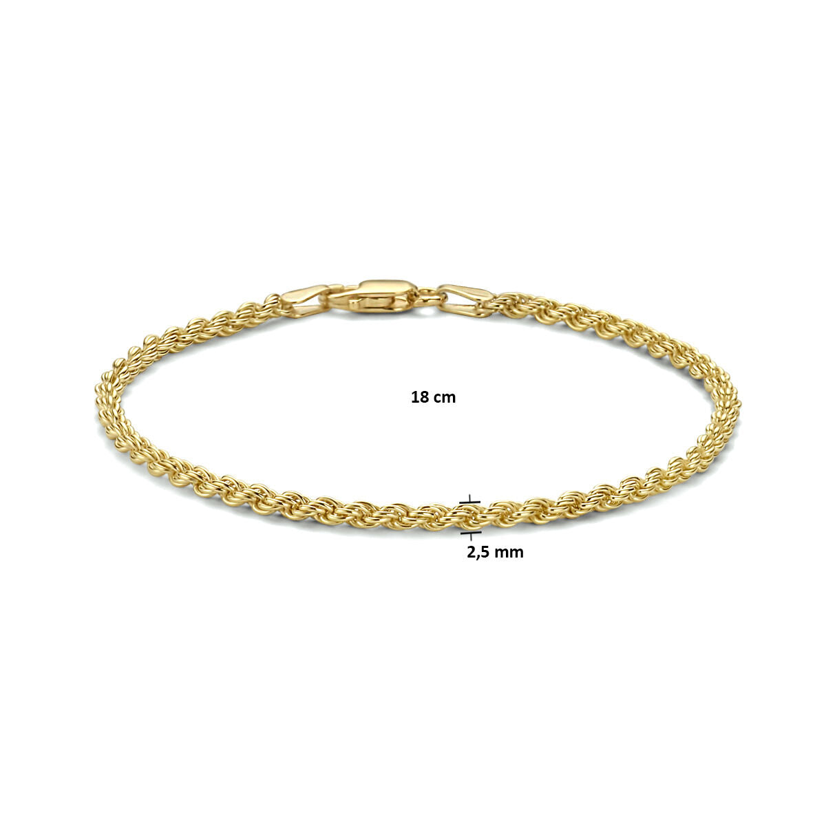 sznur 2,5 mm 3 mikron srebro pozłacane (żółte)