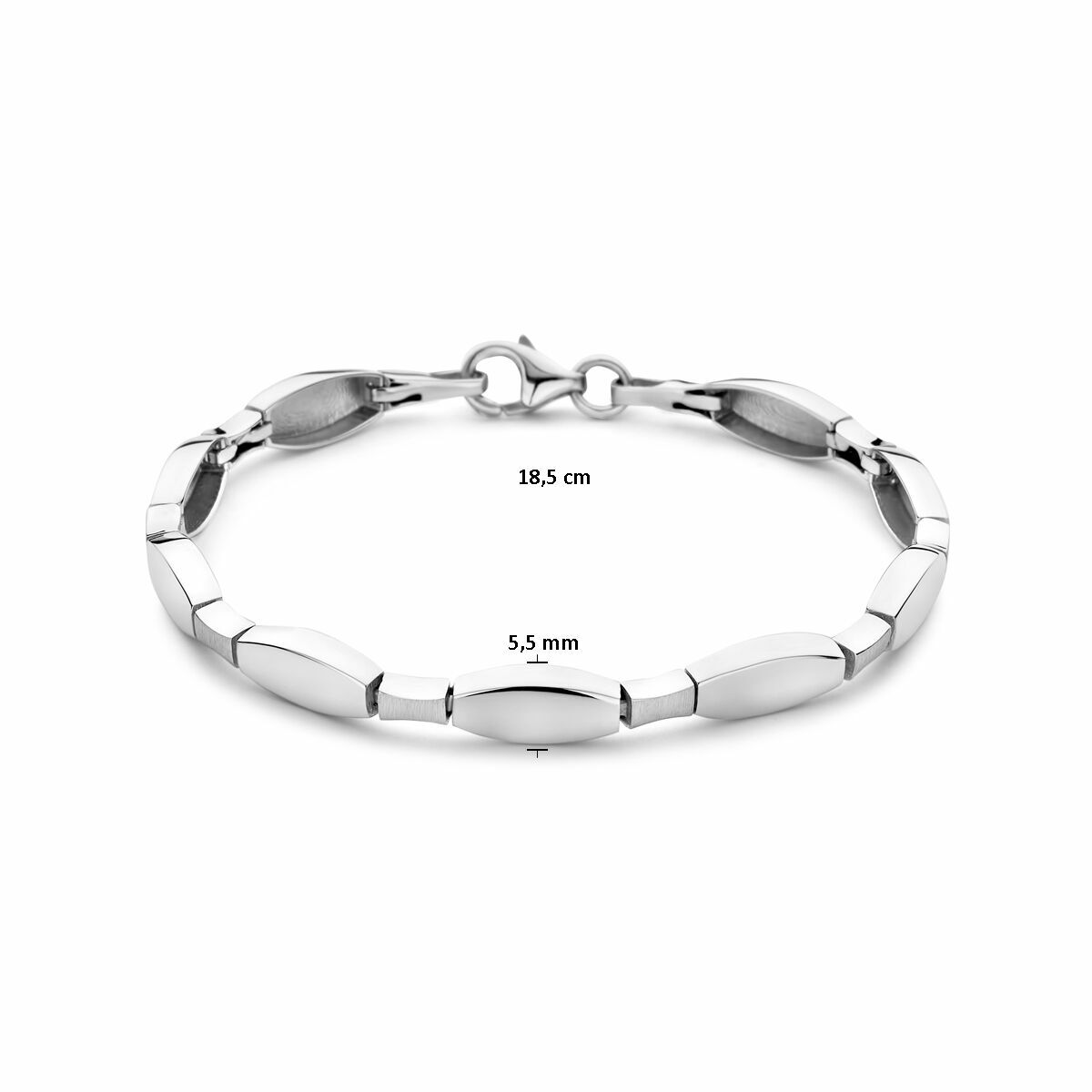 Srebrna bransoletka damska choker poli/mat rodowana