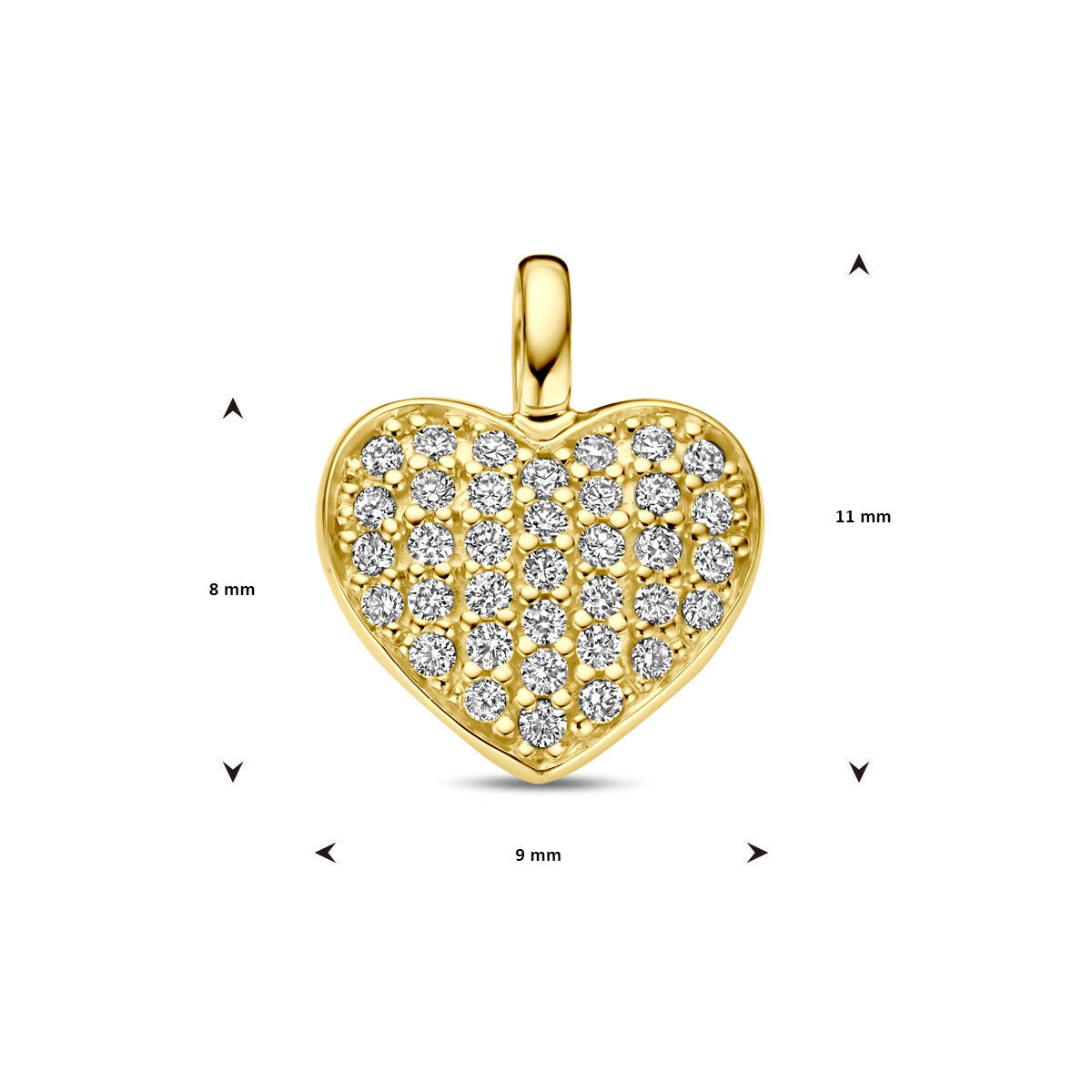 wisiorek serce i diament h si 14K żółte złoto