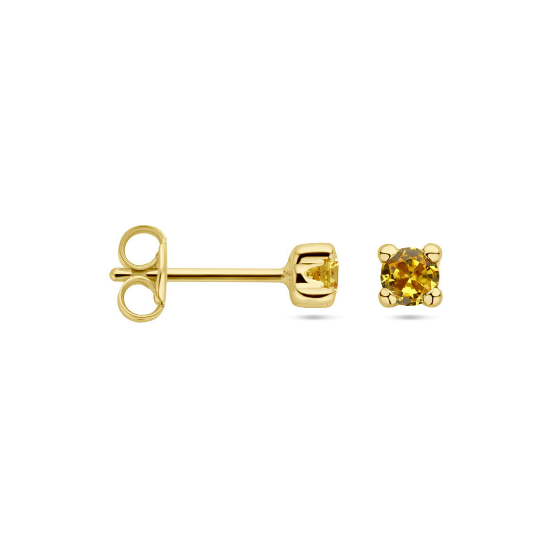 oorknoppen synth. citrien 14K geelgoud