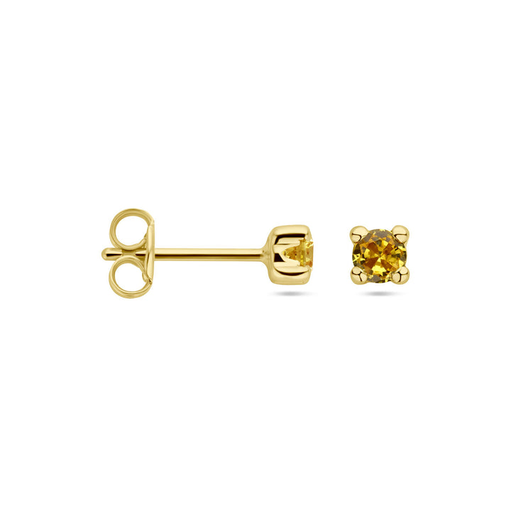 oorknoppen synth. citrien 14K geelgoud