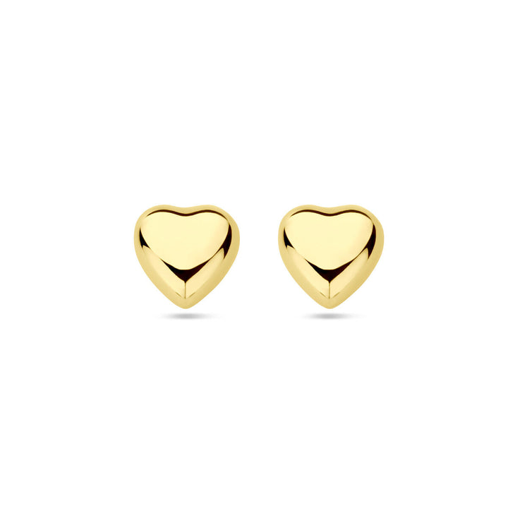 oorknoppen hart 14K geelgoud