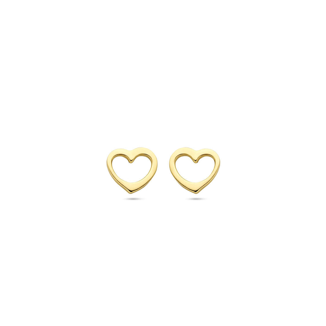 oorknoppen hartje 5 mm 14K geelgoud