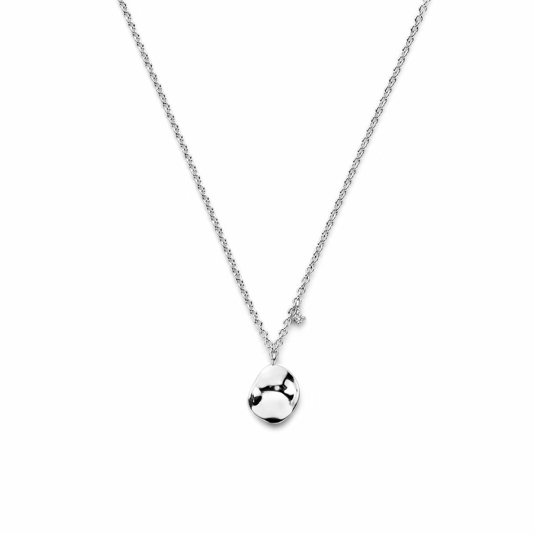 collier diamant 0.02ct j p1 42 + 3 cm zilver gerhodineerd