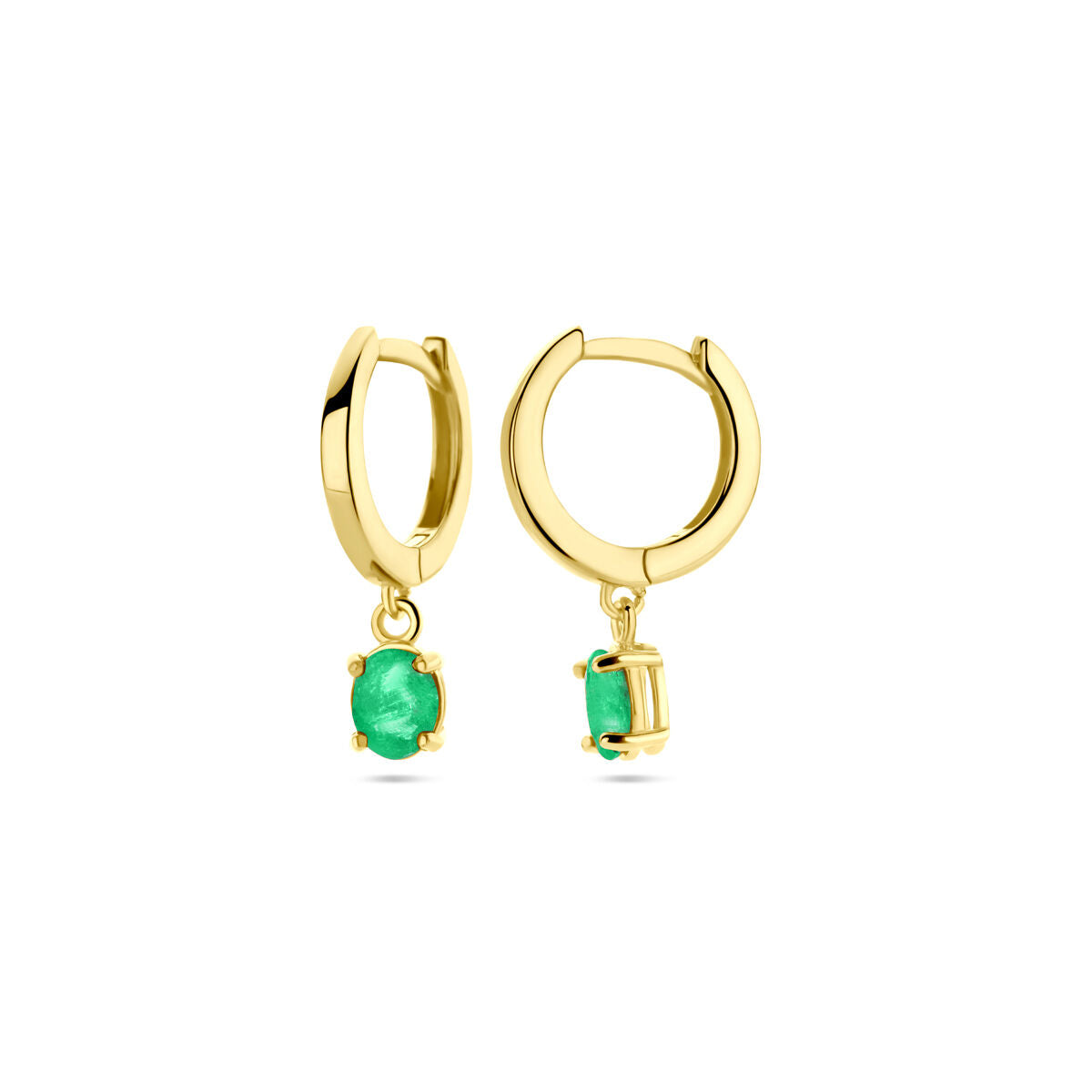 kolczyki koła szmaragd 19 mm 14K żółte złoto